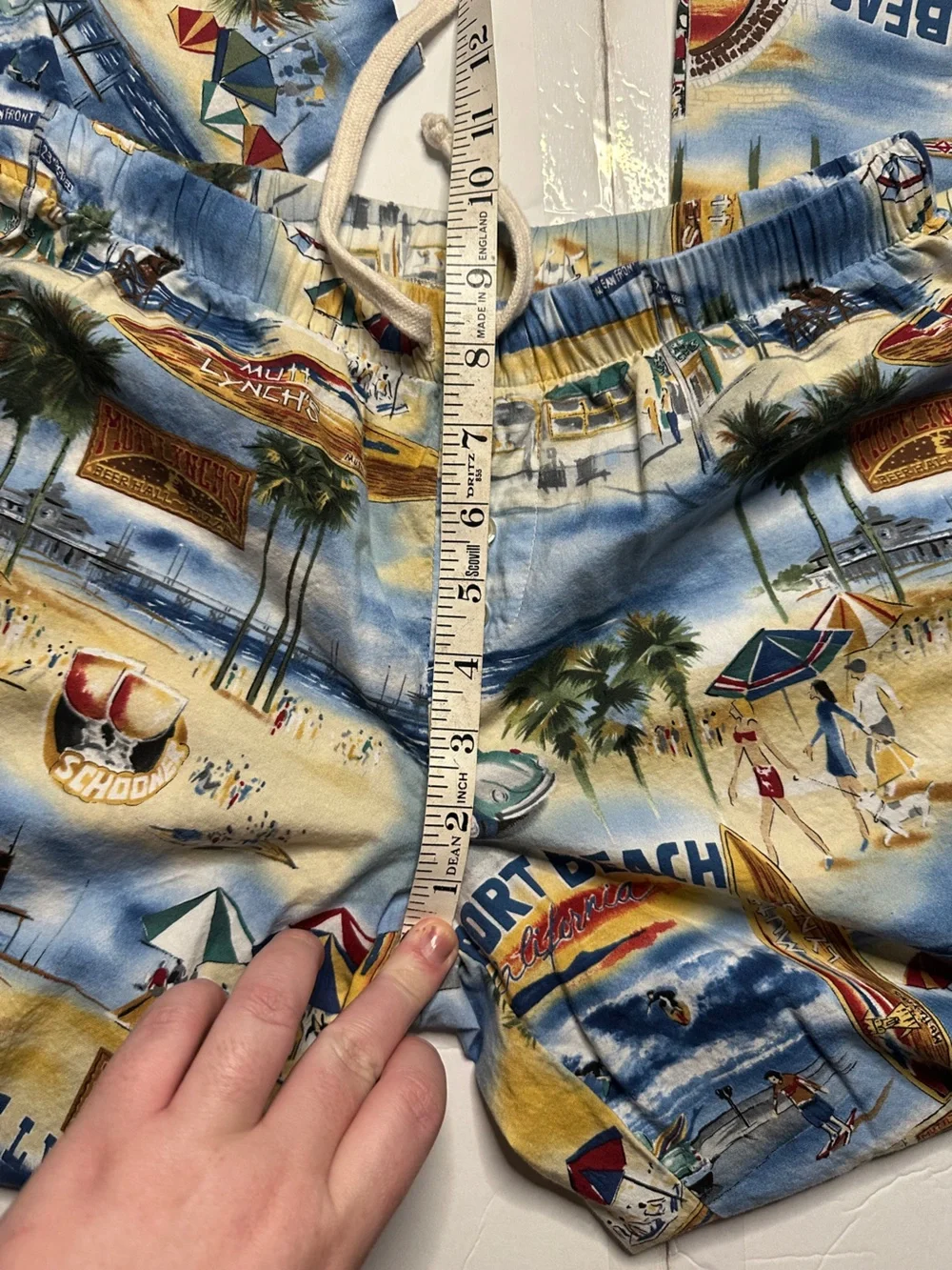 Newport Beach Scenic Print Beach Lounge Pants Size Medium